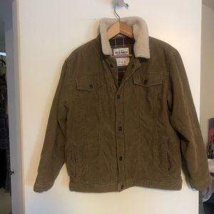 Old  Navy corduroy tan jacket Sherpa collar